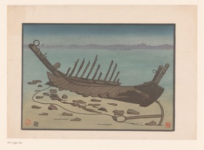 Épave de canot sur la plage de Cancale - Prosper Alphonse Isaac
