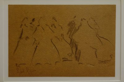 esquisse de figures féminines, Narcís Puget Riquer, dessin au fusain, musée Puget, maison noble de Can LLaudis, Dalt Vila, Ibiza, îles Baléares, Espagne - Puget Riquer