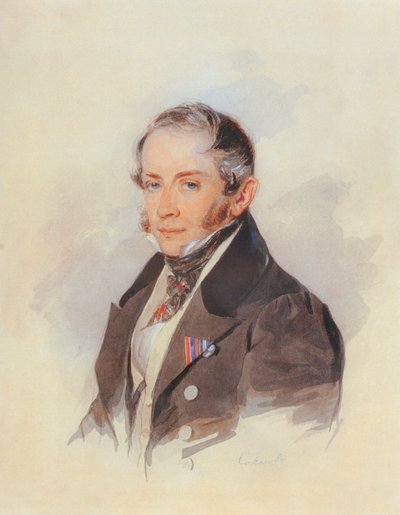 Portrait du compositeur comte Matvey Vielgorsky 1794-1866, années 1830 - Pyotr Fyodorovich Sokolov