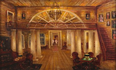 La maison des Larin. Décor de scène pour l