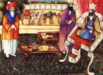 Salomon recevant des présents de la reine de Saba, c.1863-4 - Qajar School