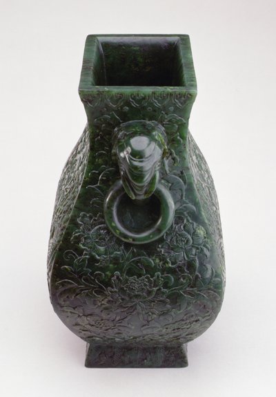 Vase impérial en bronze de forme Fang Hu, période Qianlong (1736-96) (jade) - Qing Dynasty Chinese School