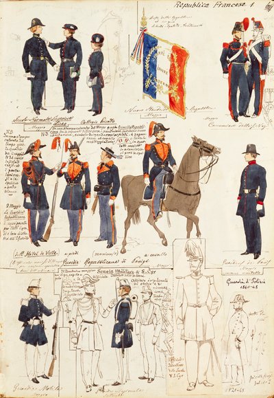 Divers uniformes de la République de France - Quinto Cenni