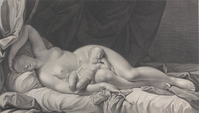 Vénus endormie avec Cupidon sur ses genoux - Quirin Mark