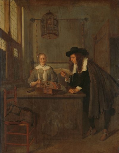 Intérieur avec une dentellière et un visiteur - Quiringh Gerritsz. van Brekelenkam