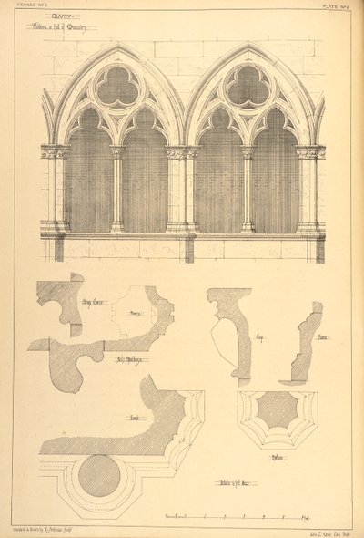 Fenêtres dans le Hall du Monastère, Cluny, tiré de 