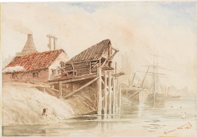 Anciennes jetées de chargement de charbon près de Wallsend - R. Sheriton Holmes