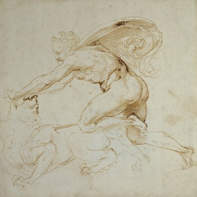 Hercule maîtrisant un lion - Raffaello Sanzio Raphael