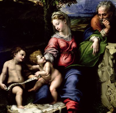 La Sainte Famille du Chêne, c.1518 (détail) - Raffaello Sanzio Raphael