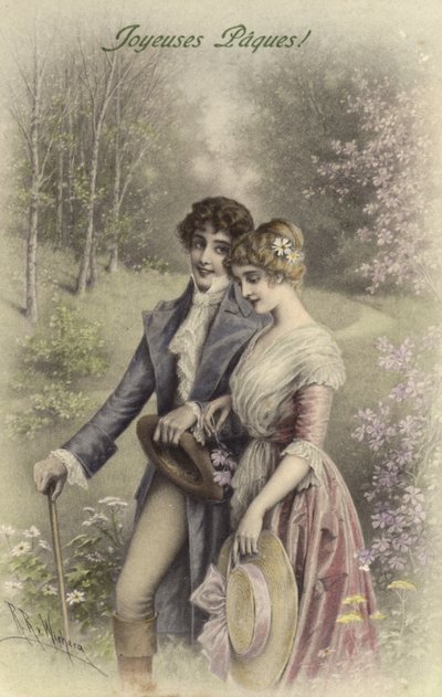 Couple marchant - Raimund Ritter Von Brennerstein Wichera