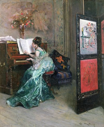 Dame jouant du piano à l