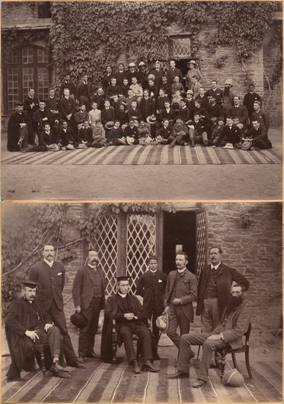 Directeur et enseignants de la Bishop Cotton School, Shimla (recto) ; élèves de la classe moyenne et personnel de la Bishop Cotton School, Shimla (verso) - Raja Deen Dayal