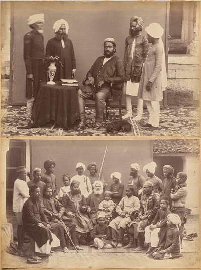Ramkishore Singh, Rewa (recto, en haut) ; famille de Mowhri Rahman Alli Khan, Rewa (recto, en bas) - Raja Deen Dayal