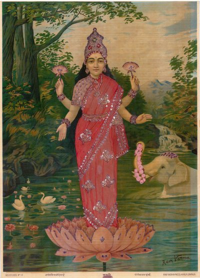 Lakshmi Embellished, par Ravi Varma Press, édition - Raja Ravi Varma