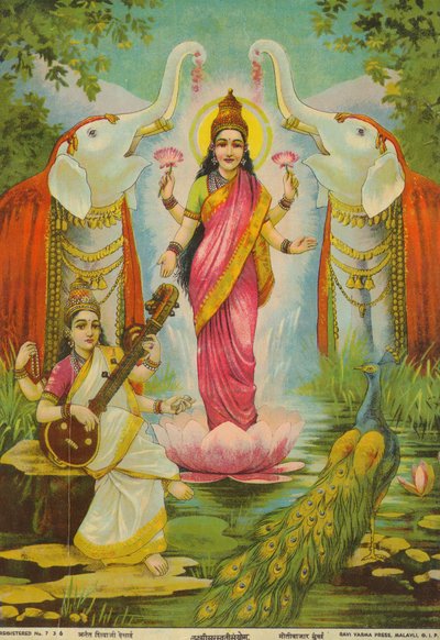 Lakshmi Saraswati Sanyog, par Raja Ravi Varma - Raja Ravi Varma