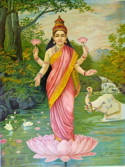 Lakshmi de Raja Ravi Varma - Raja Ravi Varma