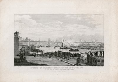 Pont de Waterloo, Londres, ouverture le 18 juin 1817 - Ramsay Richard Reinagle