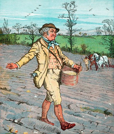 Fermier semant des graines à la volée, 1881 - Randolph Caldecott