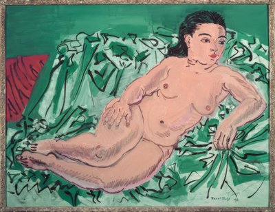 Nu sur canapé bleu (modèle nu Rosetti) - Raoul Dufy