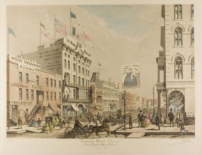 Rue Randolph, Chicago, de Clark à State Streets en 1865 - Raoul Varin