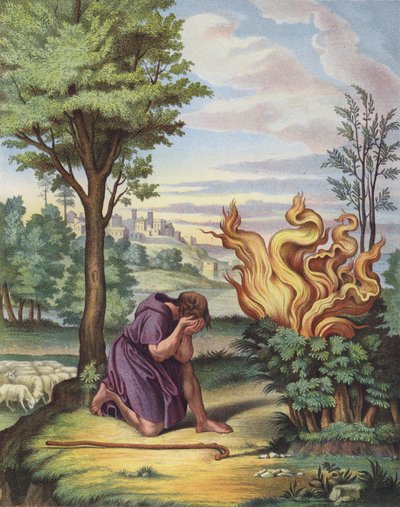 Moïse et le buisson ardent - after Raphael