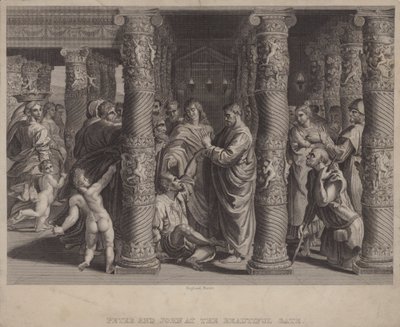 Pierre et Jean à la Belle Porte (gravure) - after Raphael