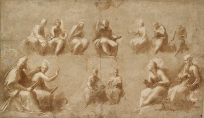 Christ et les Saints en Gloire, étude pour la Disputa, début XVIe siècle - Raphael