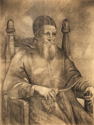 Étude pour le portrait du Pape Jules II, 1500-12 - Raphael