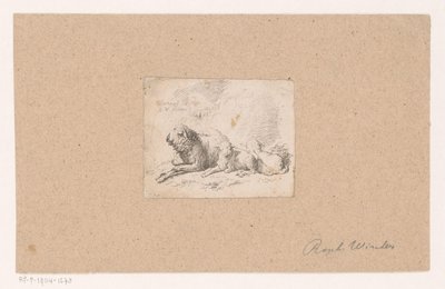 Mouton couché avec deux agneaux - Raphael Winter