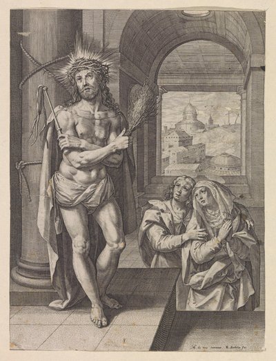 Flagellation du Christ avec Jean et Marie - Raphaël Sadeler (I)