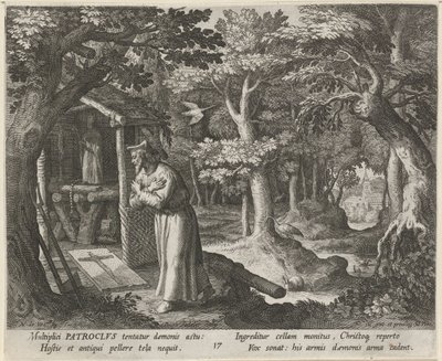 Saint Patrocle de Néris en ermite - Raphaël Sadeler (I)