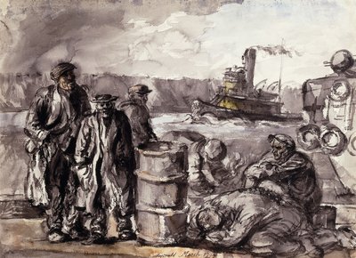 Sur les quais - Reginald Marsh