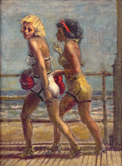 Deux filles sur la promenade (tempera sur toile) - Reginald Marsh