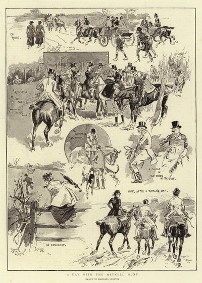 Une journée avec la chasse Meynell (litho) - Reginald Thomas Cleaver