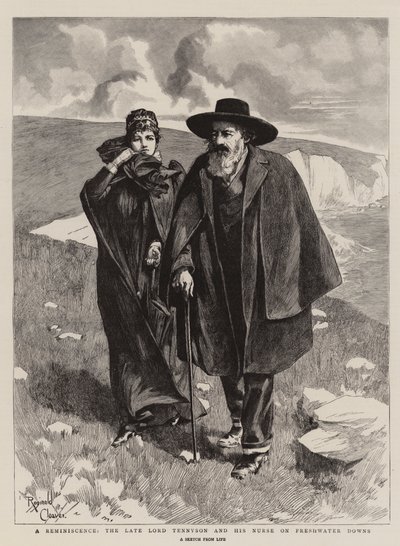 A Reminiscence, the Late Lord Tennyson and his Nurse on Freshwater Downs (gravure) - Reginald Thomas Cleaver