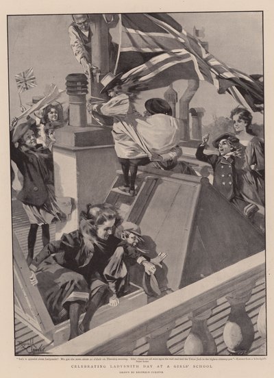 Célébration de la journée Ladysmith dans une école de filles (litho) - Reginald Thomas Cleaver