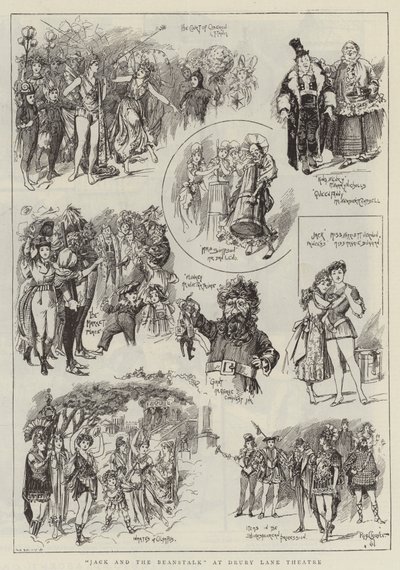 "Jack and the Beanstalk" au théâtre Drury Lane (gravure) - Reginald Thomas Cleaver