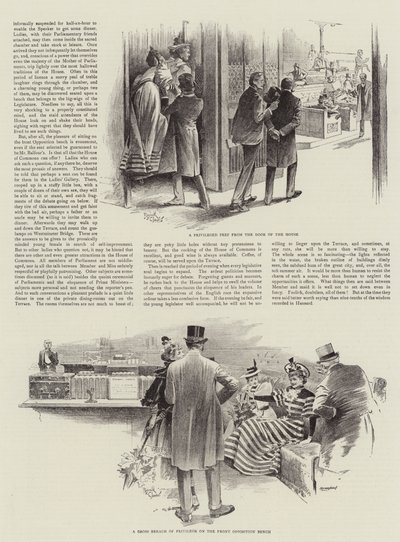 Dame visiteuse à la Chambre des communes (litho) - Reginald Thomas Cleaver