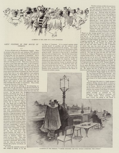 Dame visiteuse à la Chambre des communes (litho) - Reginald Thomas Cleaver