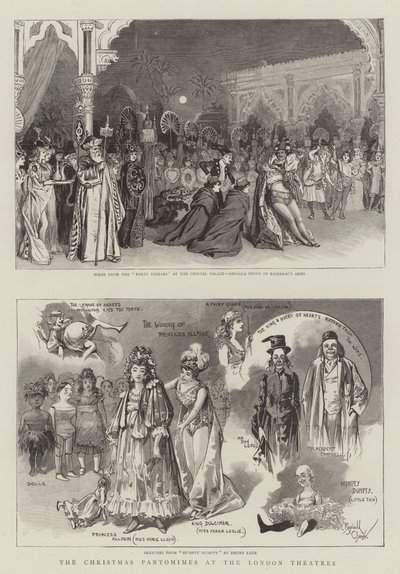 Les pantomimes de Noël aux théâtres de Londres (gravure) - Reginald Thomas Cleaver