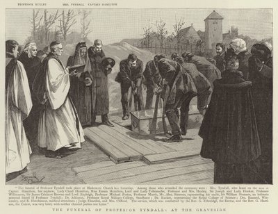 Les funérailles du professeur Tyndall, au bord de la tombe (gravure) - Reginald Thomas Cleaver