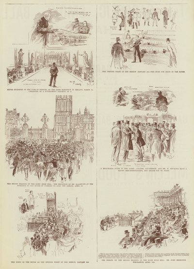 The Home Rule Session, Some "Daily Graphic" Sketches in the Commons (gravure) - Reginald Thomas Cleaver