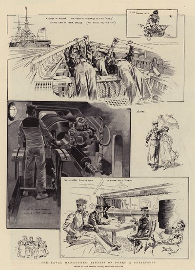 Les manœuvres navales, études à bord d