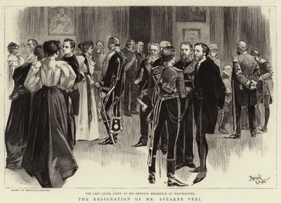La démission du président Peel (gravure) - Reginald Thomas Cleaver