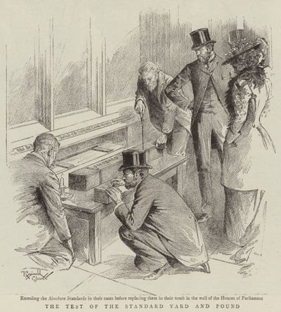 Le test du mètre et de la livre standard (lithographie) - Reginald Thomas Cleaver