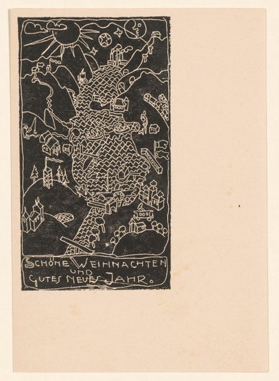 Carte de Noël avec paysage de collines et lac - Reijer Stolk