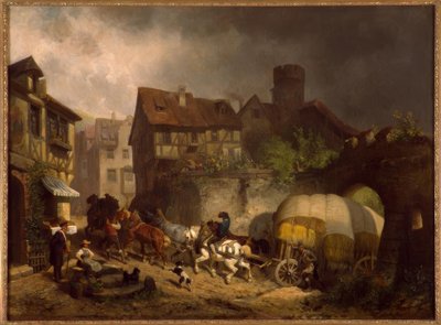 R.Braun, Scène de village souabe - Reinhold Braun