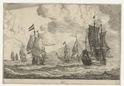 Six voiliers en mer ouverte - Reinier Nooms