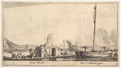 Un radeau et un Onderlegger, 17ème siècle - Reinier Zeeman