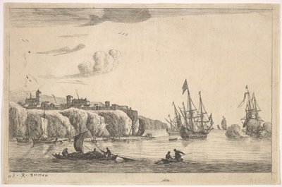 Port avec village sur une falaise, XVIIe siècle - Reinier Zeeman